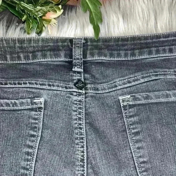 PrAna Kayla Organic Cotton Gray Skinny Jeans with White Seam, 12/31 - Picture 3 of 7